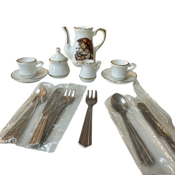 Vintage Miniature Tea Set & Cutlery In Original Box - Picture 10 of 13